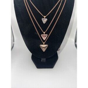 Necklace Rose Gold Triangle Pendants Layering Long Round Belcher Chain